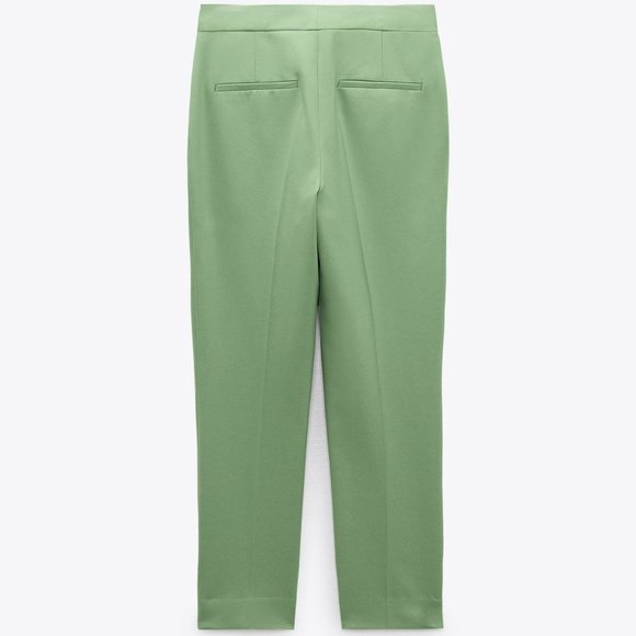 ZARA Cropped Trousers in Pista Green - S - Picture 8 of 10